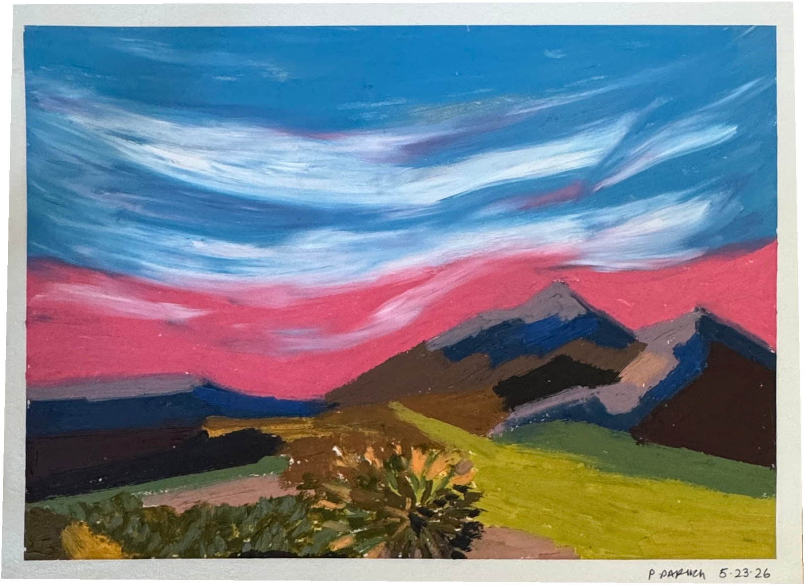 Pheonix, Oil pastel on archival paper