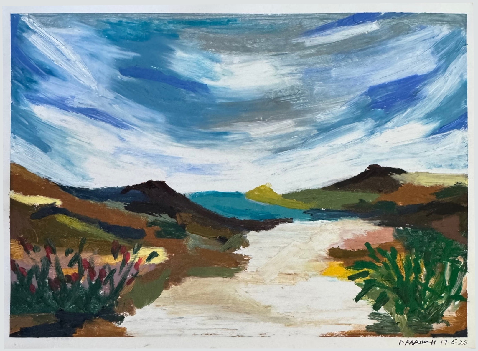Markley Cove, Oil pastel on archival paper