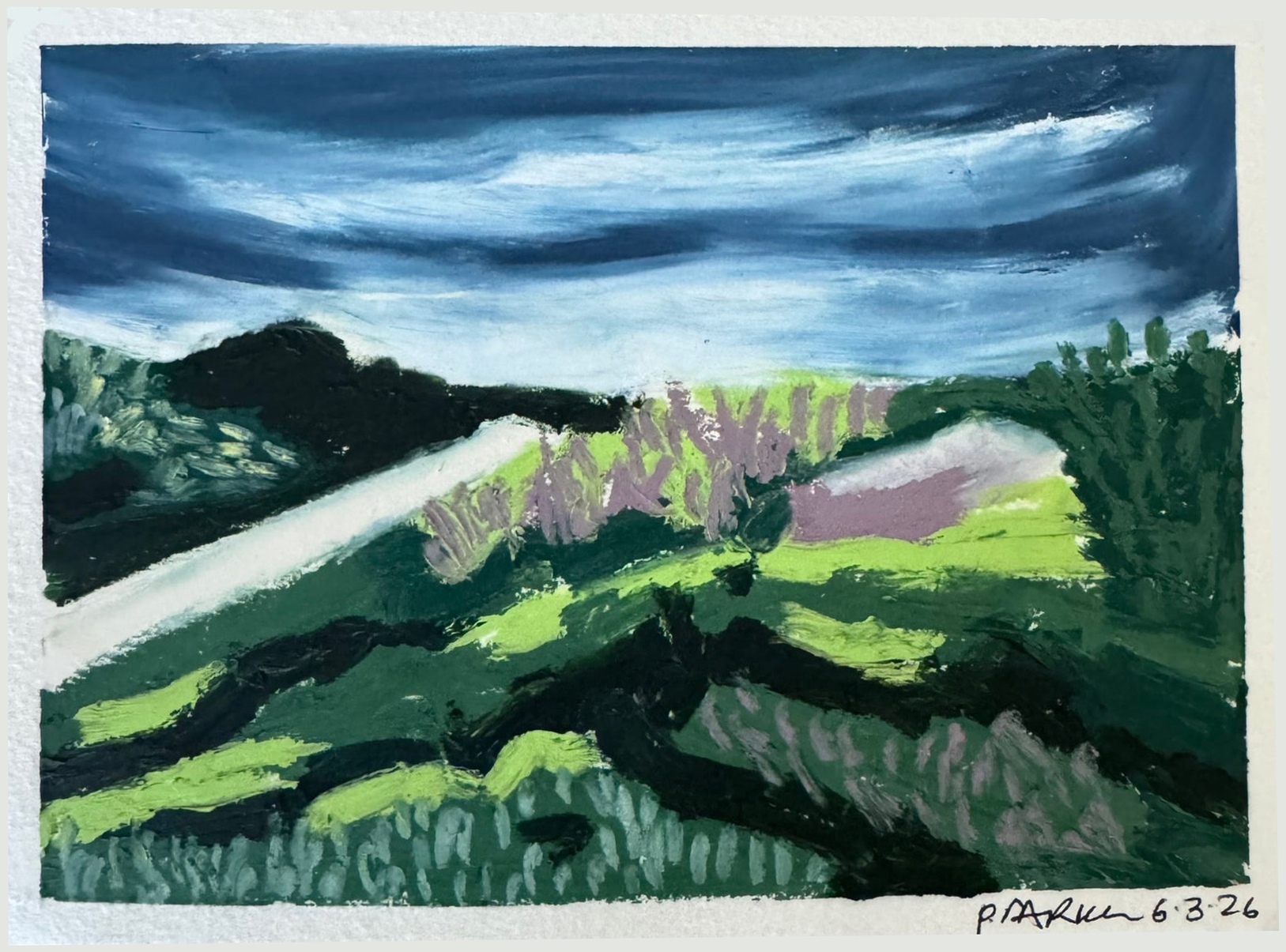 Hoʻomaluhia, Oil pastel on archival paper