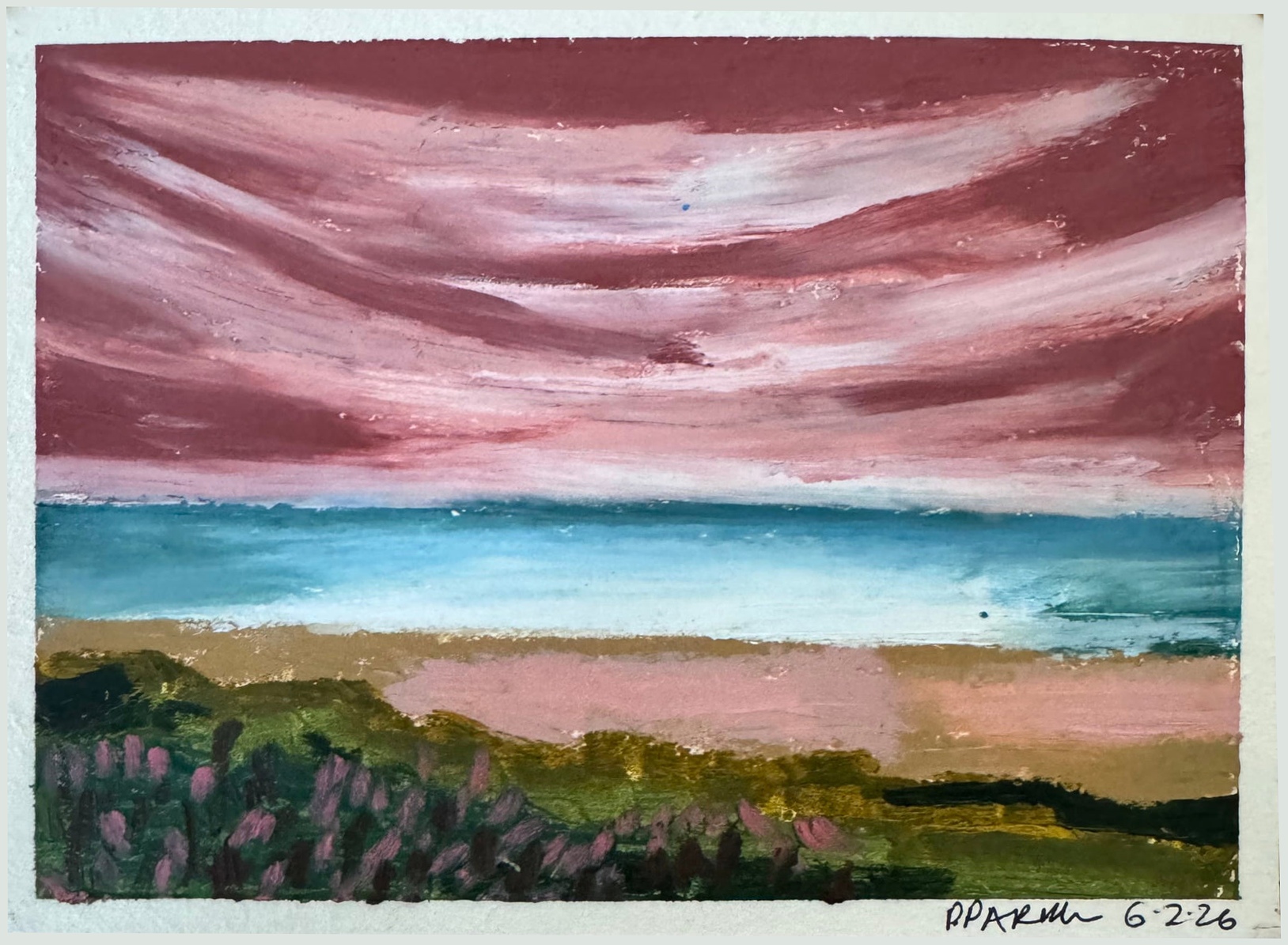 Kailua, Oil pastel on archival paper